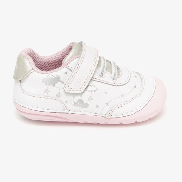 Stride Rite Adalyn Pink and White Little Girl Shoes-Size 4XW - Picture 1 of 9